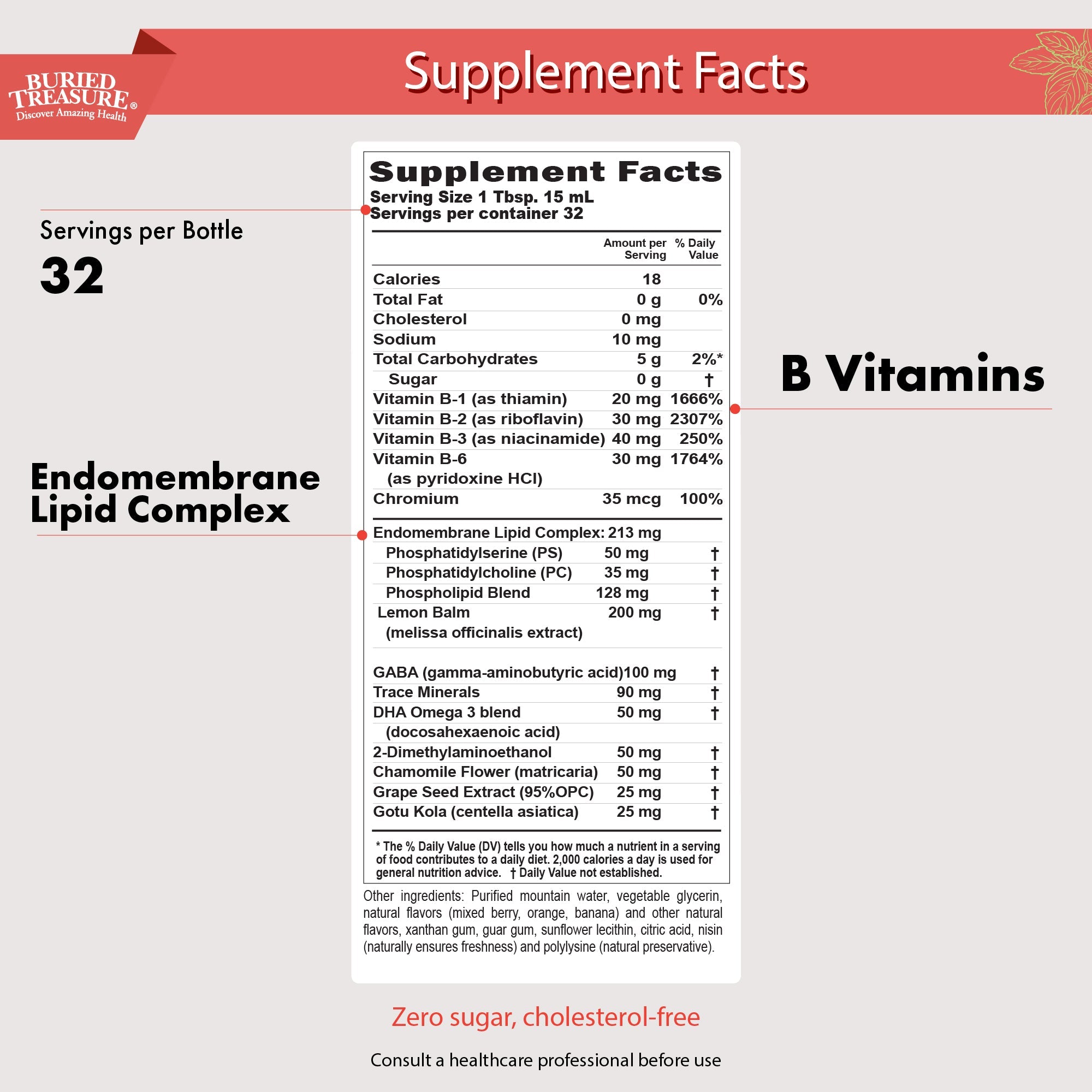 Added Attention – Liquid Supplement for Kids with DHA, B Vitamins & Phospholipids | Brain-Friendly Nutrients in a Natural Raspberry Flavor | 16 oz