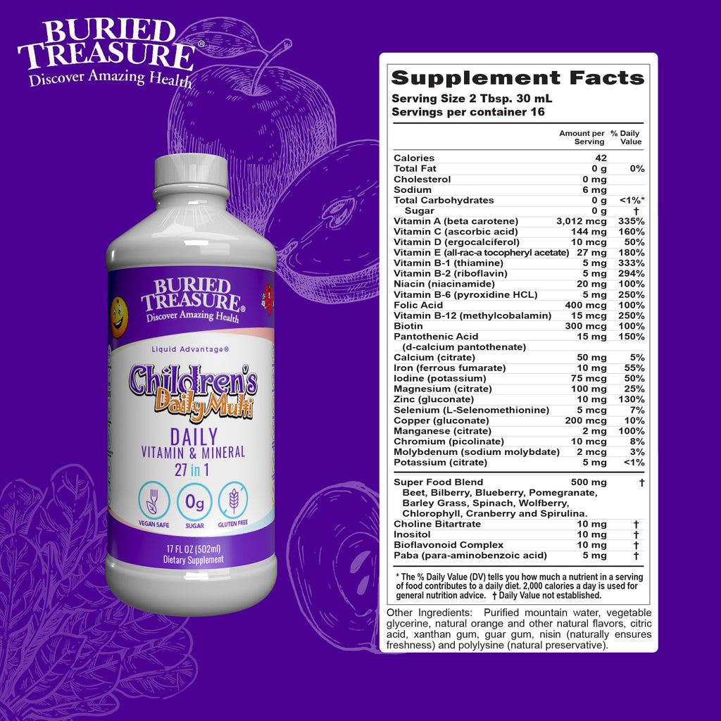 Children's Daily Liquid Multivitamin, Vitamins & Minerals, Natural Fruit Flavors, 16 servings